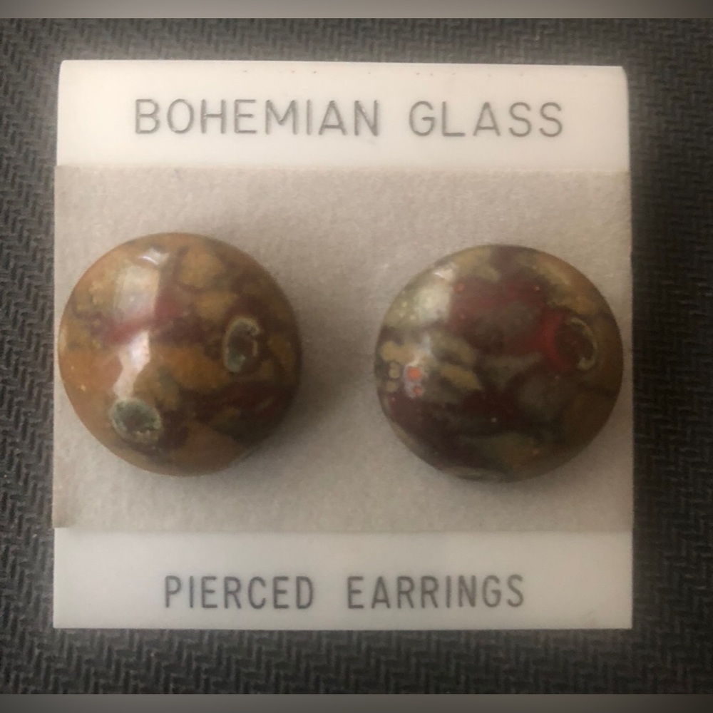 Bohemian Glass Multicolor Round Stud Earrings